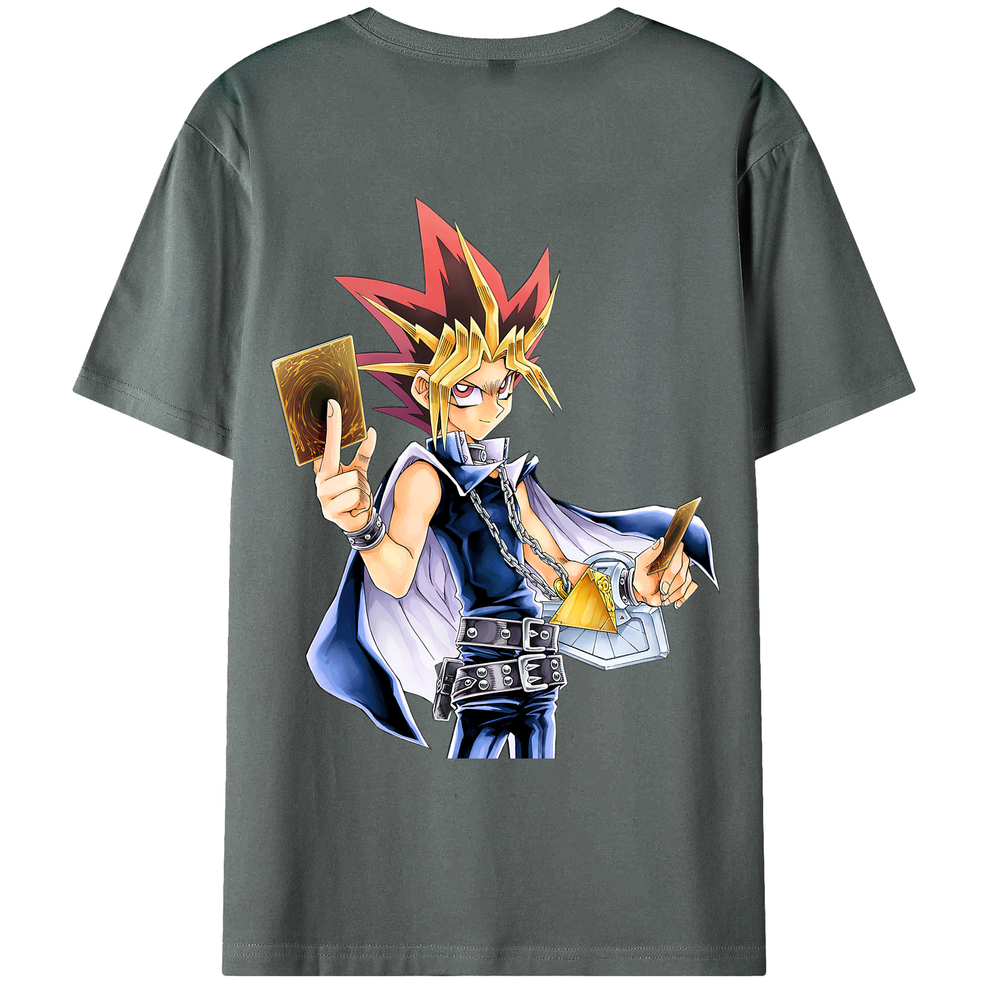 （画像用） 遊☆戯☆王 Yu-Gi-Oh! 綿100％ メンズ半袖Tシャツ（バックプリント） 通気性